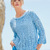 Pullover mit Lochmuster in Hellblau