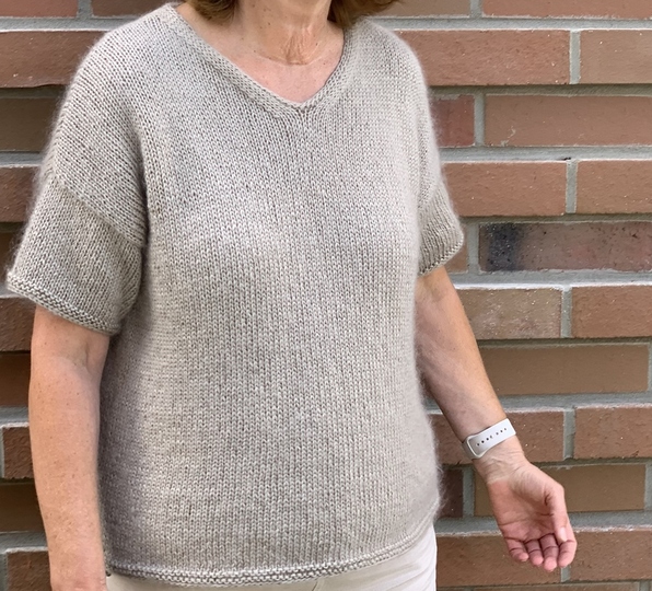 Strickanleitung Kurzarmpullover Sina Größe 36 – 46
