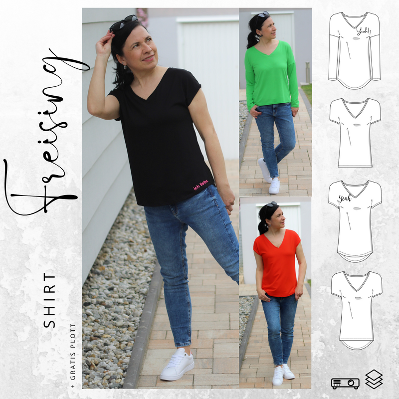 Ebook Shirt FREISING Gr. 32-56 + gratis Plottdatei