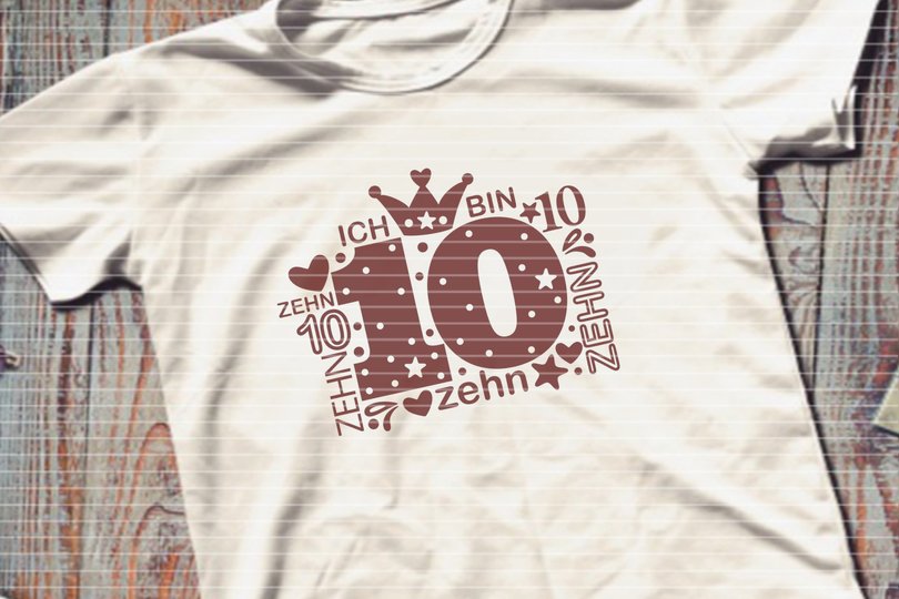 Zahl Zehn Plotterdatei SVG DXF