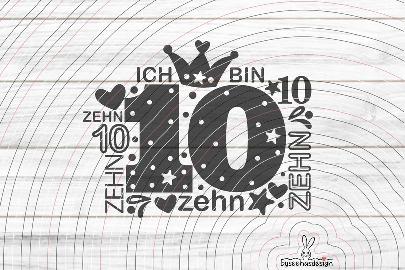 Zahl Zehn Plotterdatei SVG DXF