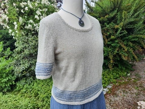 Strickanleitung für Sommerpulli "Valeriana" in Naturweiß