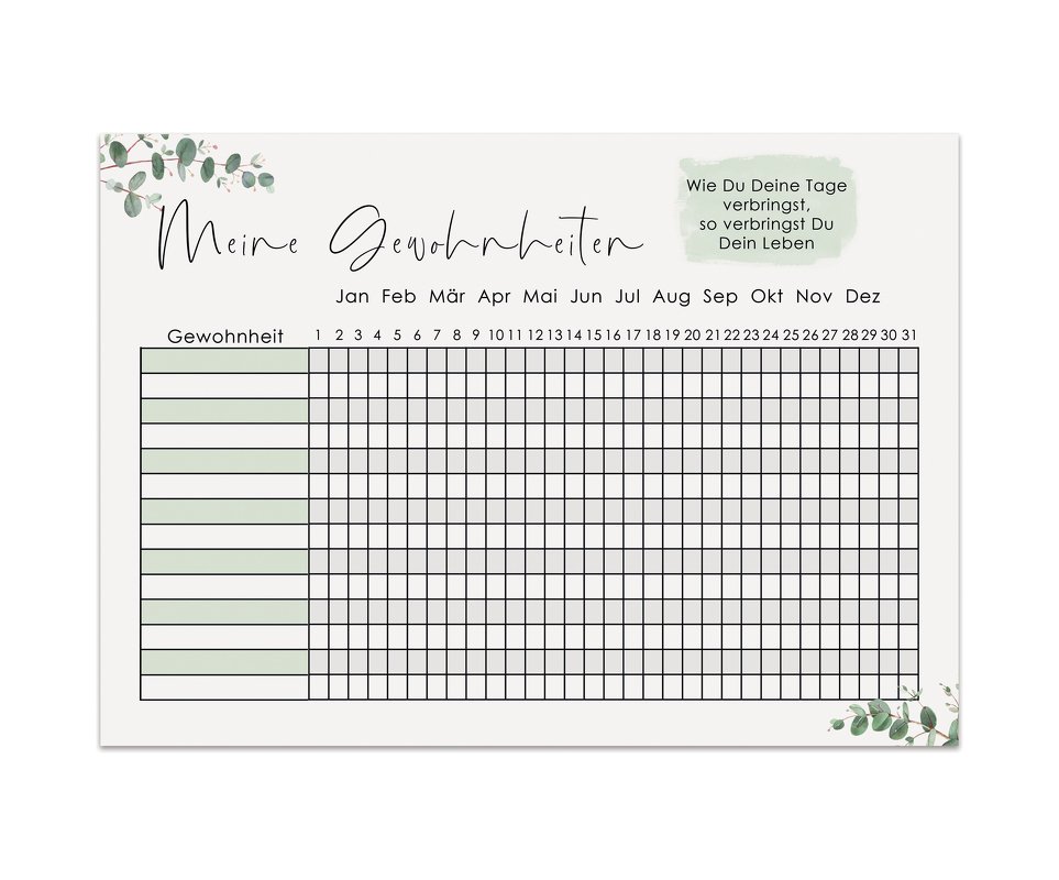 GEWOHNHEITEN Gewohnheitstracker PDF Download Gewohnheiten Vorlage - Bild 2