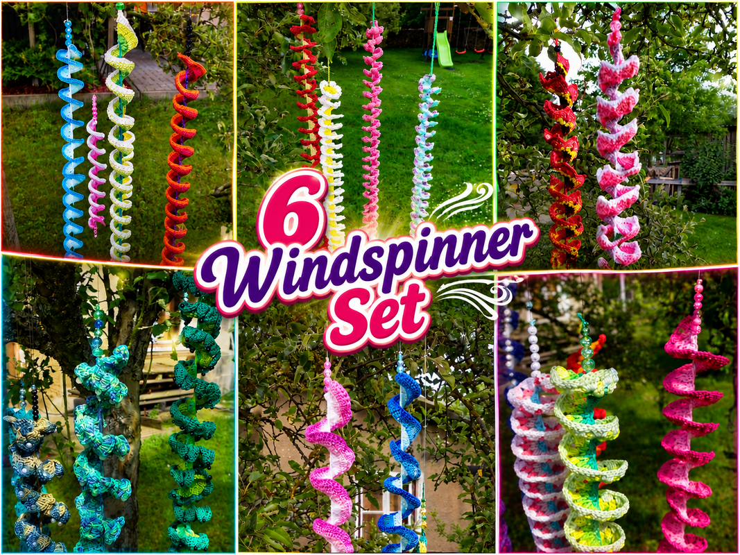 6 dekorative Windspinner - Häkelanleitung