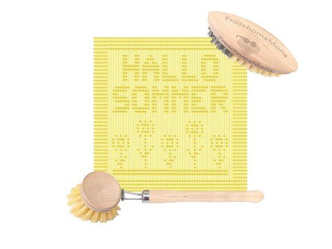 Deckchen „ HALLO SOMMER “ Spültuch Spüllappen Topflappen Blümchen einfach