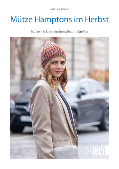 Mütze mit Herbstfarben und Missoni-Streifen Häkelanleitung // PDF-Anleitung