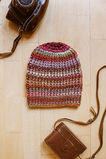 Mütze mit Herbstfarben und Missoni-Streifen Häkelanleitung // PDF-Anleitung