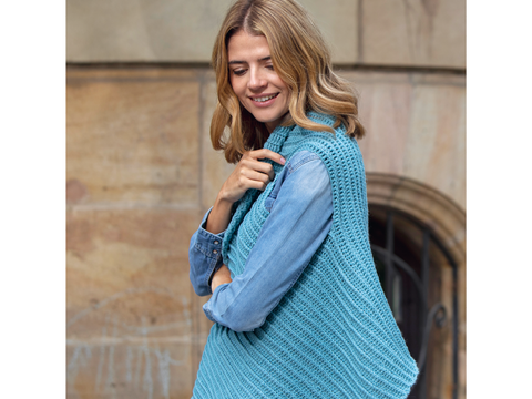 Lässige Weste "Soho" mit frühlingshaften Farben Häkelanleitung // PDF