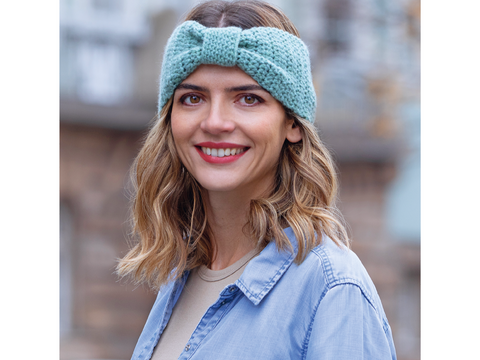 Modisches Stirnband "Happy" mit Raffung Häkelanleitung // PDF-Anleitung