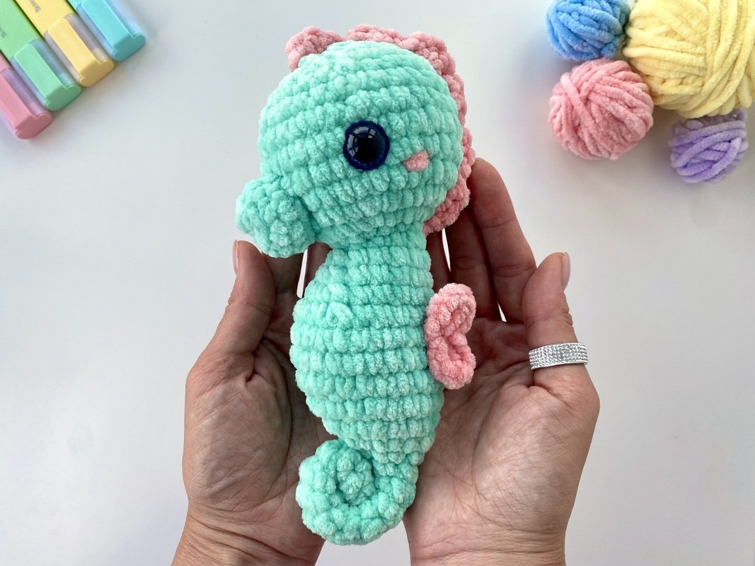 Crochet pattern seahorse sea animal - Amigurumi ocean pattern plush toy