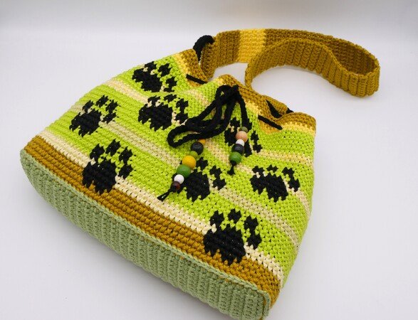 Häkel Tasche Mit Seitentasche - Bienen Design Aufbewahrung Für Häkelzubehör