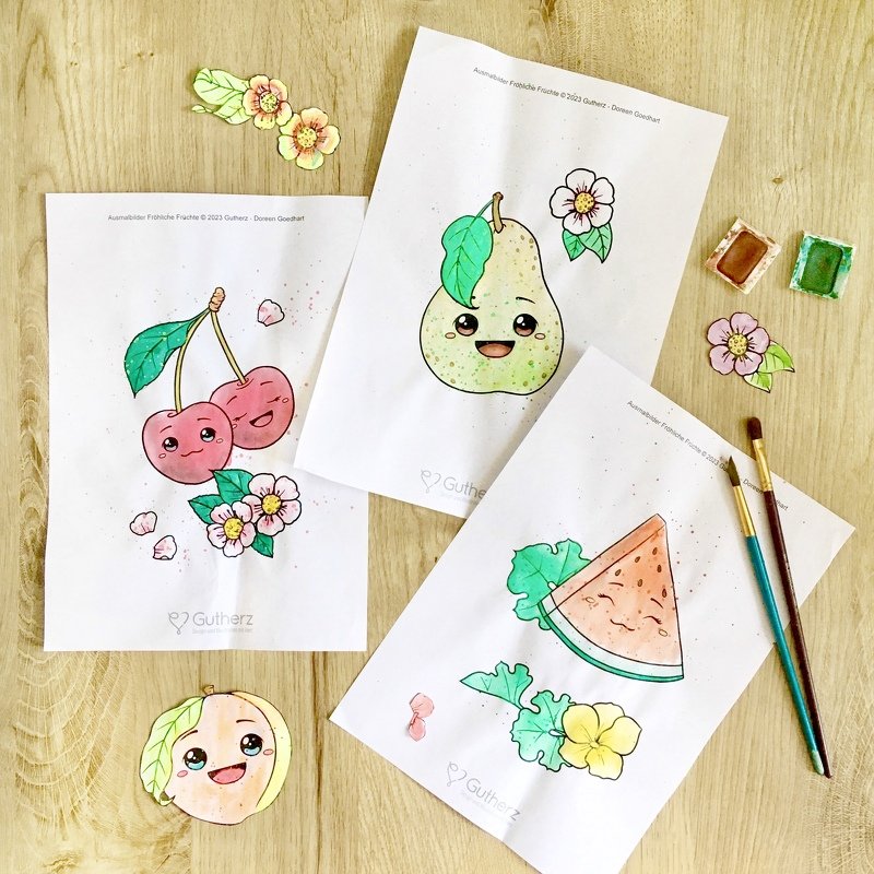 Ausmalbilder Fröhliche Früchte - PDF - Bild 3