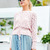 Pullover mit Ajourmuster in Rosa