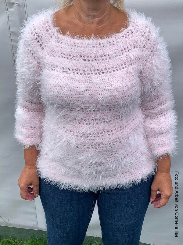 My Love - Boho Pullover mit Trompetenärmeln und Fransen - Bild 4