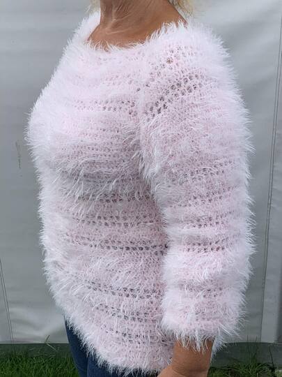 My Love - Boho Pullover mit Trompetenärmeln und Fransen