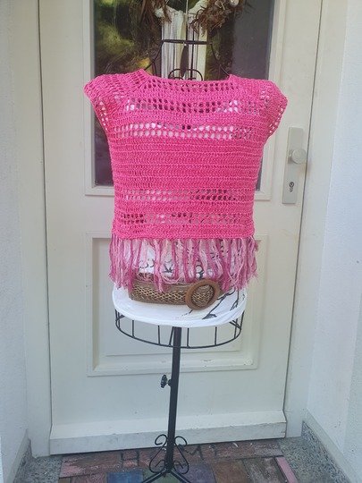 My Love - Boho Pullover mit Trompetenärmeln und Fransen