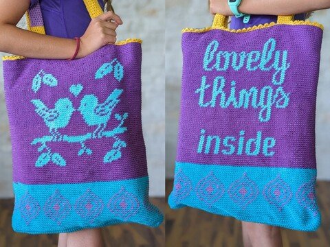 Tasche / Shopper "lovely things", super stabil - Häkelanleitung