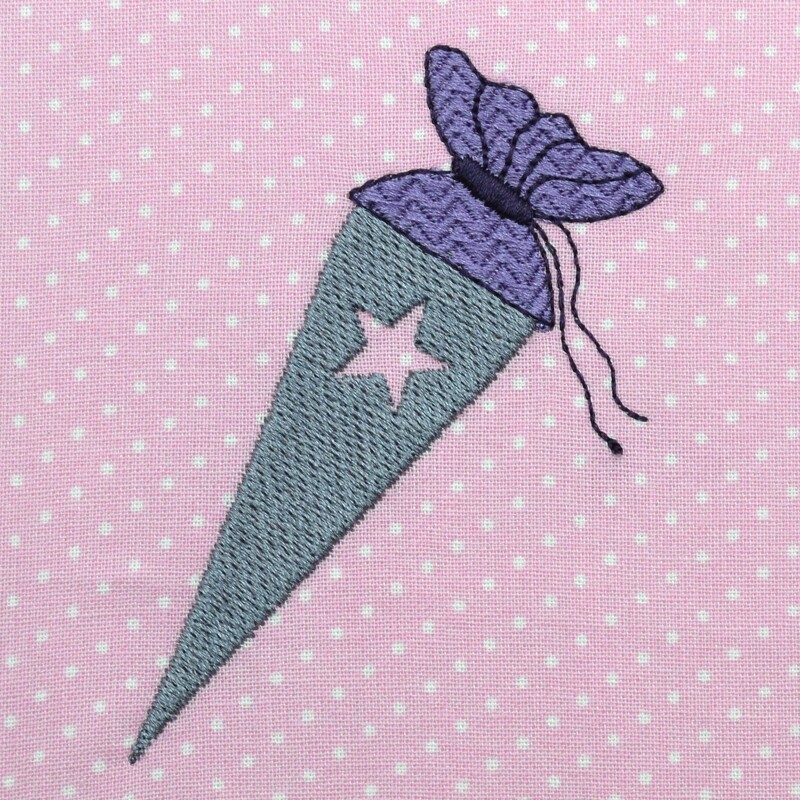 Stickdatei Schultüte klein 8x6cm