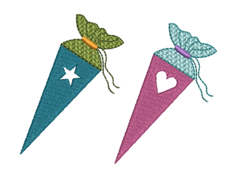 Stickdatei Schultüte klein 8x6cm