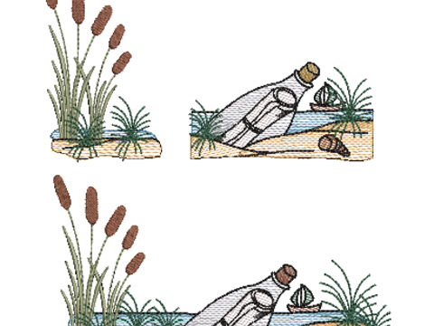 Stickdatei Flaschenpost