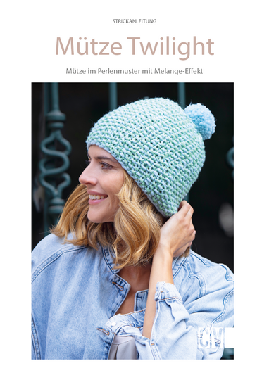 Mütze im Perlenmuster mit Melange-Effekt Strickanleitung // PDF-Anleitung