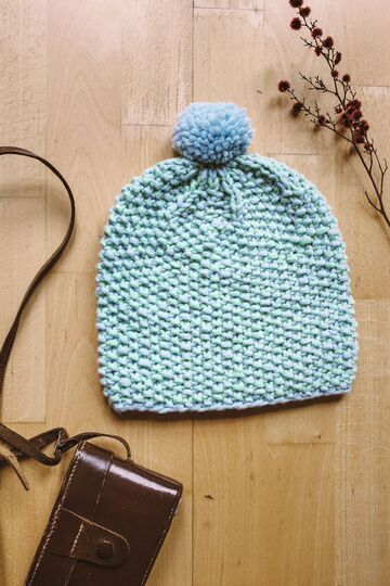 Mütze im Perlenmuster mit Melange-Effekt Strickanleitung // PDF-Anleitung