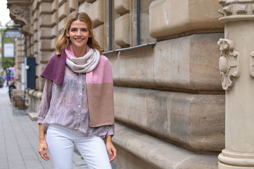 Edler, mehrfarbiger Schal "Perfetto!" Strickanleitung // PDF-Anleitung