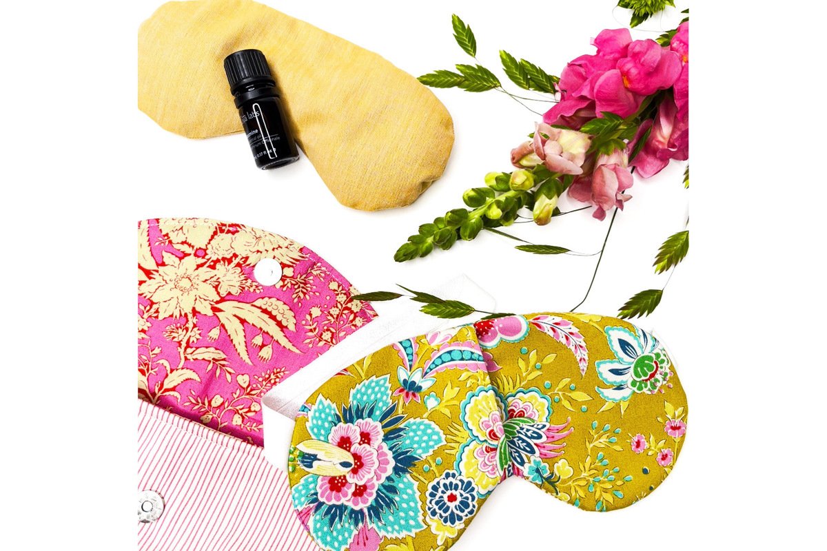 Augenmasken-Set, Schlafmaske - Maske, Füllkissen und Aufbewahrungstasche