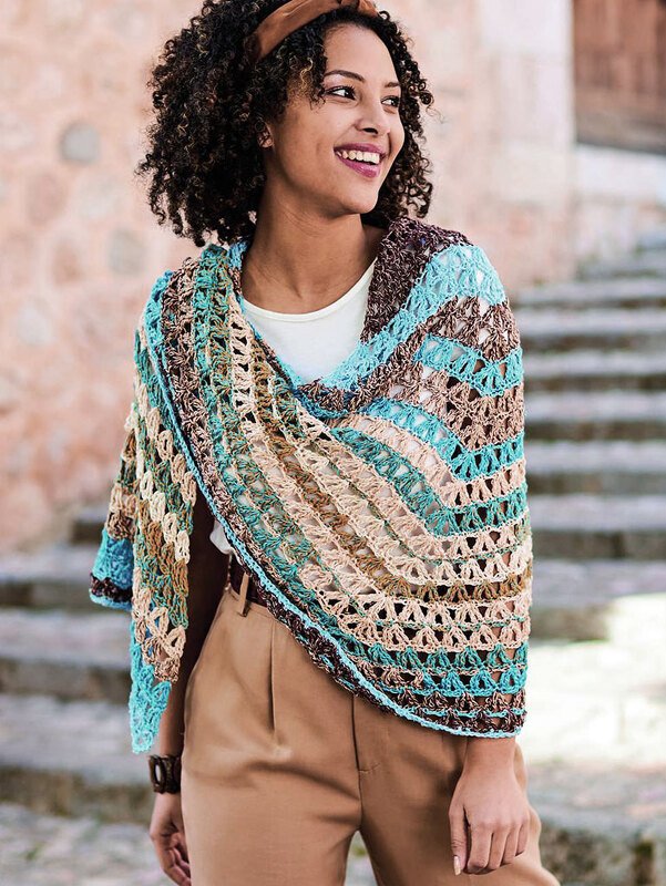 Großes, luftiges Tuch im Stäbchenmuster - Bild 4