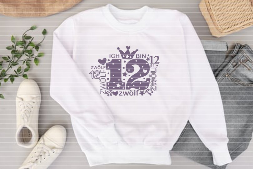 Zahl Zwölf Plotterdatei SVG DXF