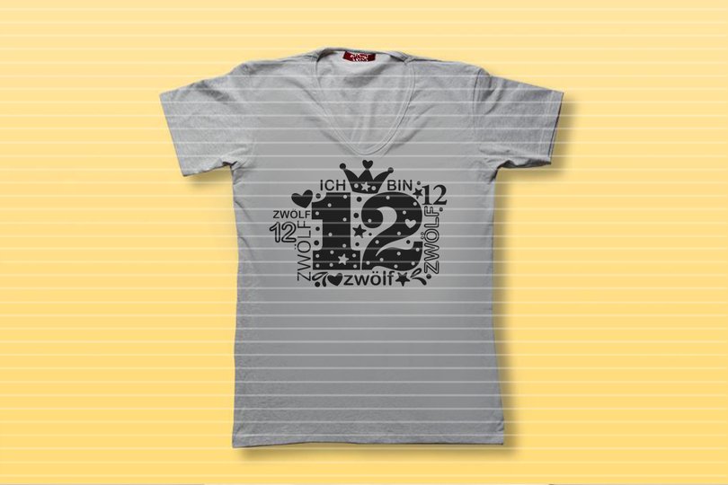 Zahl Zwölf Plotterdatei SVG DXF