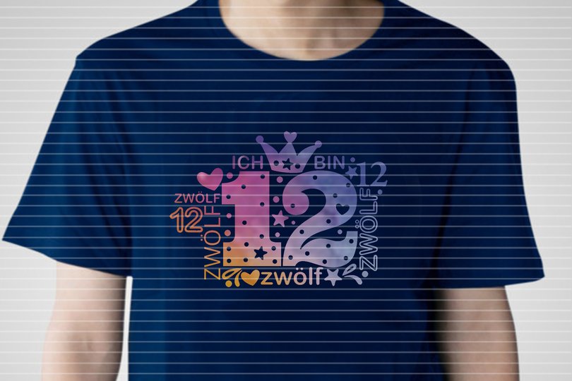 Zahl Zwölf Plotterdatei SVG DXF