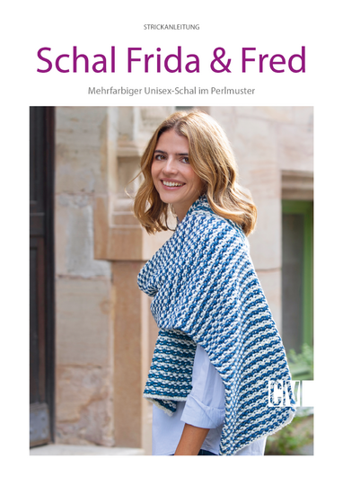 Mehrfarbiger Unisex-Schal im Perlmuster Strickanleitung // PDF-Anleitung