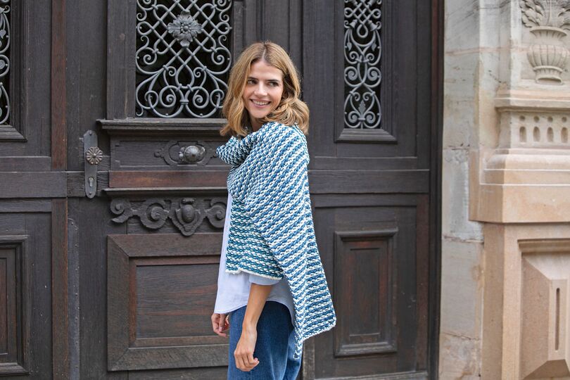 Mehrfarbiger Unisex-Schal im Perlmuster Strickanleitung // PDF-Anleitung