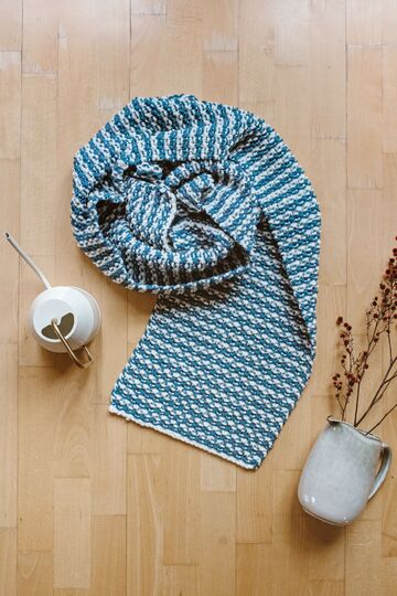 Mehrfarbiger Unisex-Schal im Perlmuster Strickanleitung // PDF-Anleitung