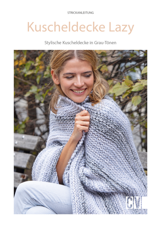 Stylische Kuscheldecke in Grau-Tönen Strickanleitung // PDF-Anleitung