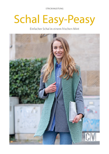 Einfacher Schal in einem frischen Mint Strickanleitung // PDF-Anleitung