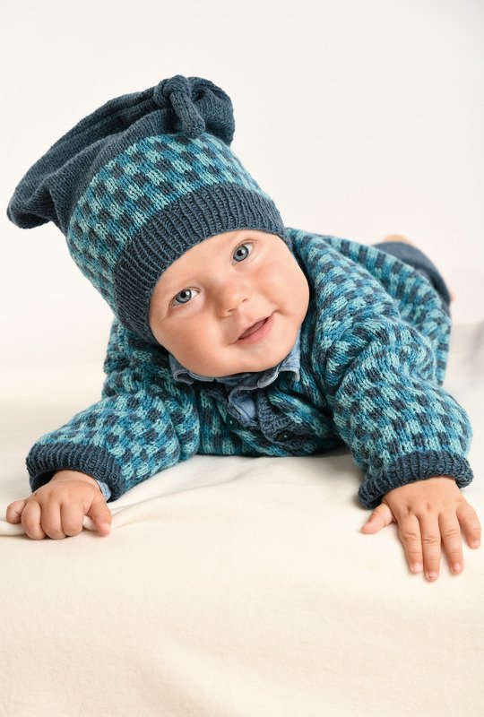 Strickset aus Babypulli, -hose und -mütze im Jacquardmuster - Bild 5