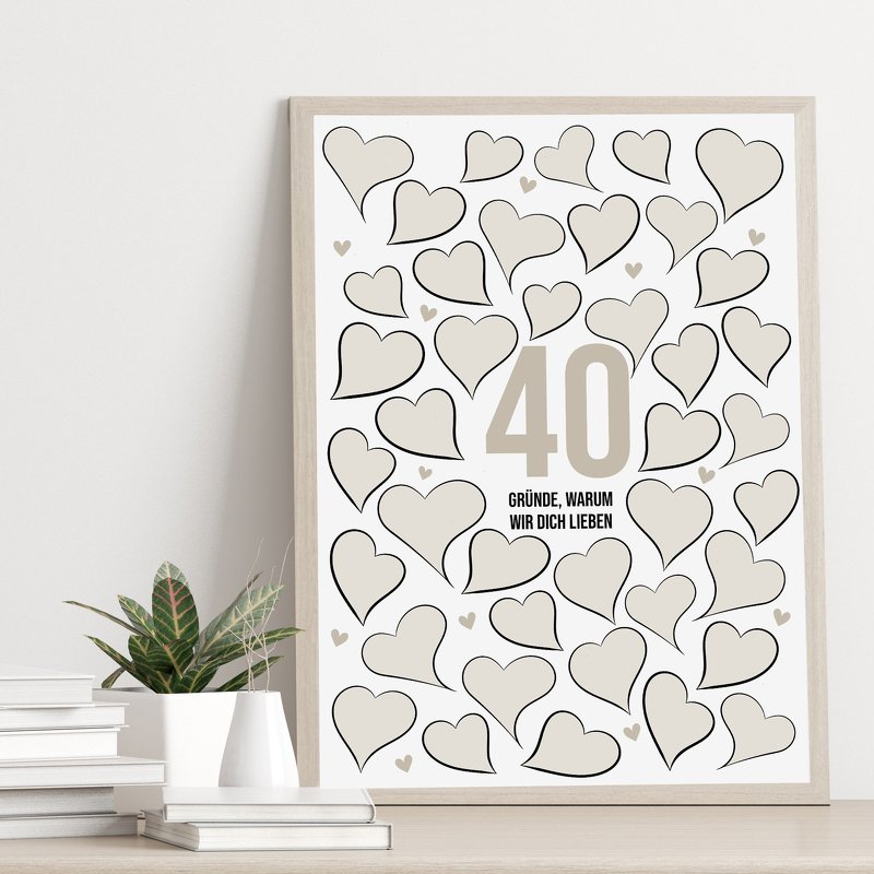 Poster 40 GRÜNDE warum wir Dich lieben Geschenk 40. Geburtstag - Bild 2