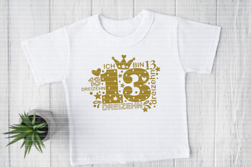 Zahl Dreizehn Plotterdatei SVG DXF