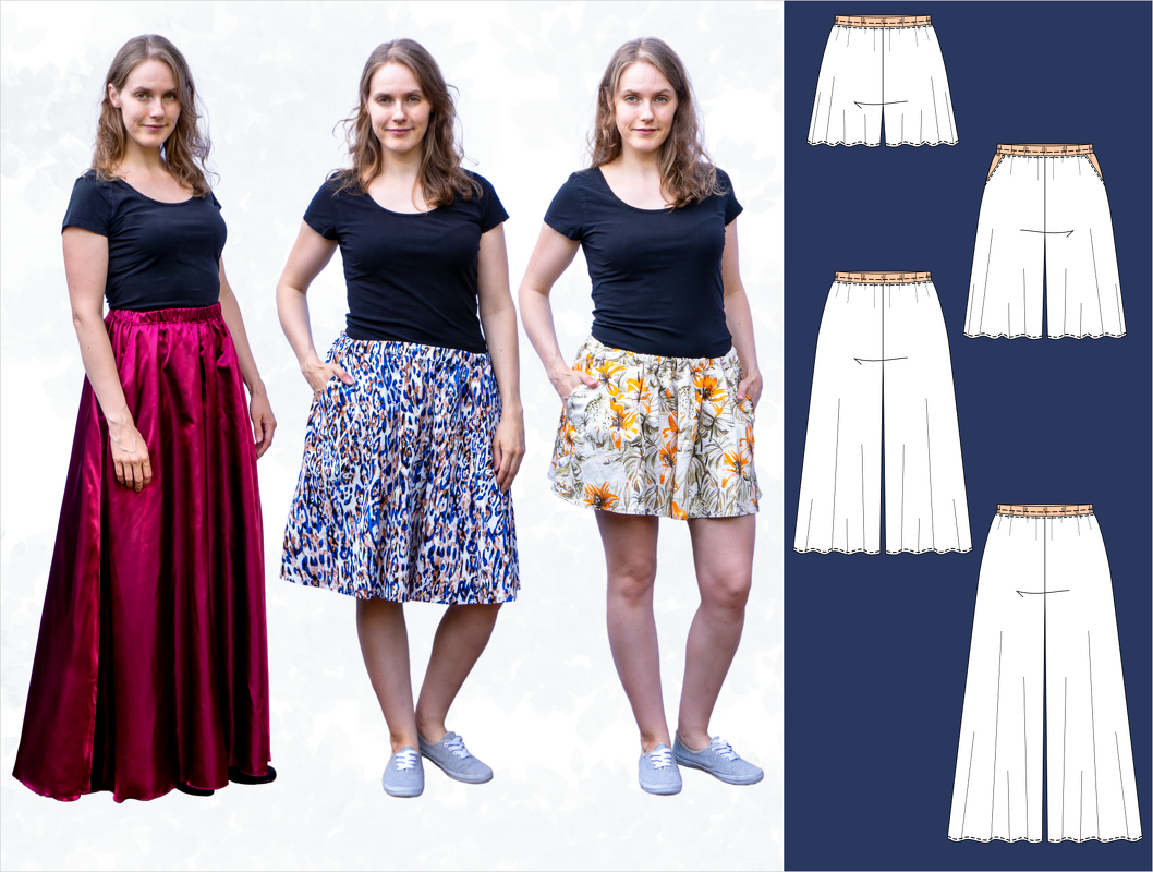 Ronja Harem Pants or Cullottes – Wide-Leg Pants EU 34–50 / US 2–20