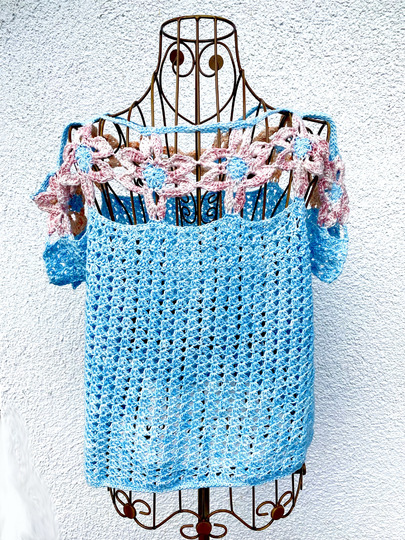 Summer Of Love POWER FLOWER TOP – 5 Größen – Häkelanleitung