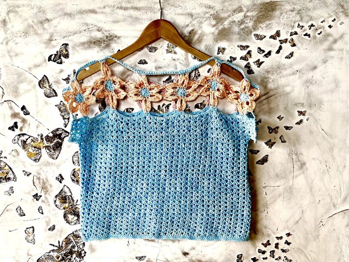 Summer Of Love POWER FLOWER TOP – 5 Größen – Häkelanleitung