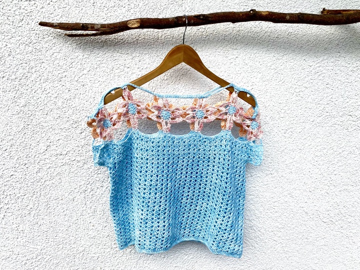 Summer Of Love POWER FLOWER TOP – 5 Größen – Häkelanleitung