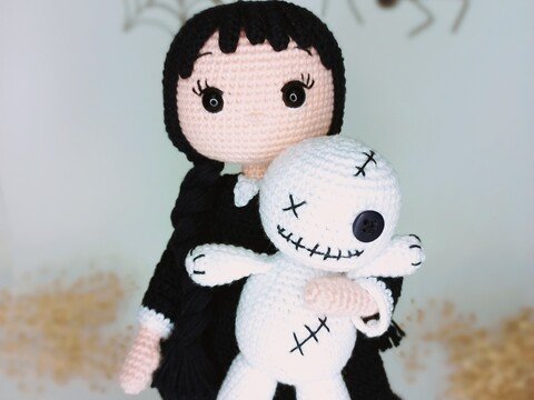 Gothic crochet doll and voodoo doll pattern Amigurumi doll pattern English