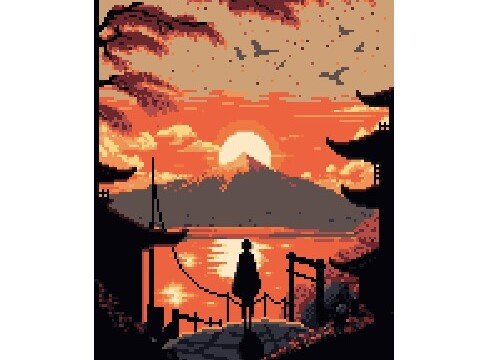 Häkelmuster * JAPANISCHER SONNENUNTERGANG * Grafik für Fm Decke