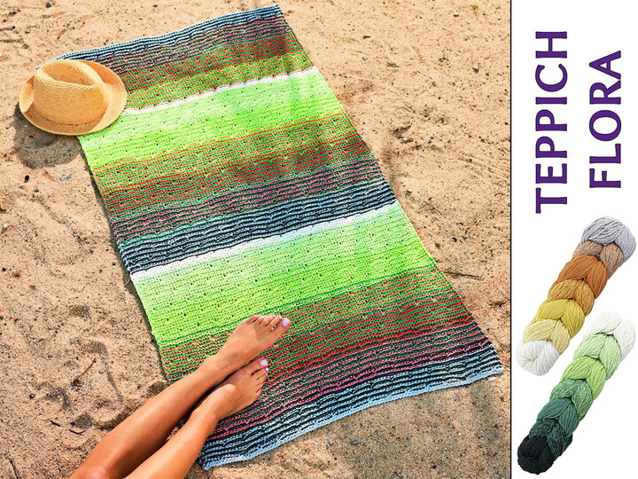 Strandtuch oder Picknickdecke in Sommerfarben