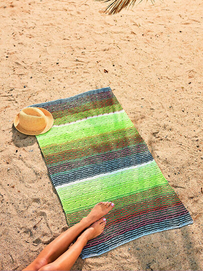 Strandtuch oder Picknickdecke in Sommerfarben