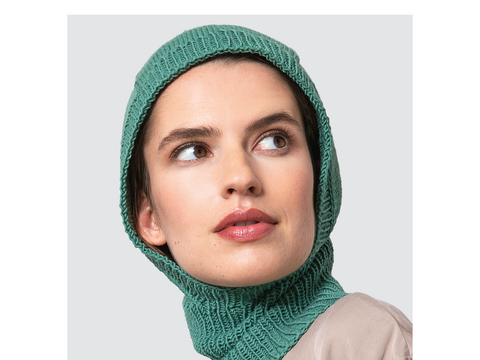 Balaclava / Kapuzenmütze "Space" in Moosgrün Strickanleitung // PDF
