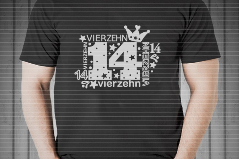 Zahl Vierzehn Plotterdatei SVG DXF